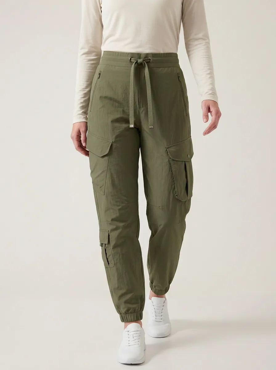 Refined Drawstring Multi-Pocket Breathable Cargo Pants