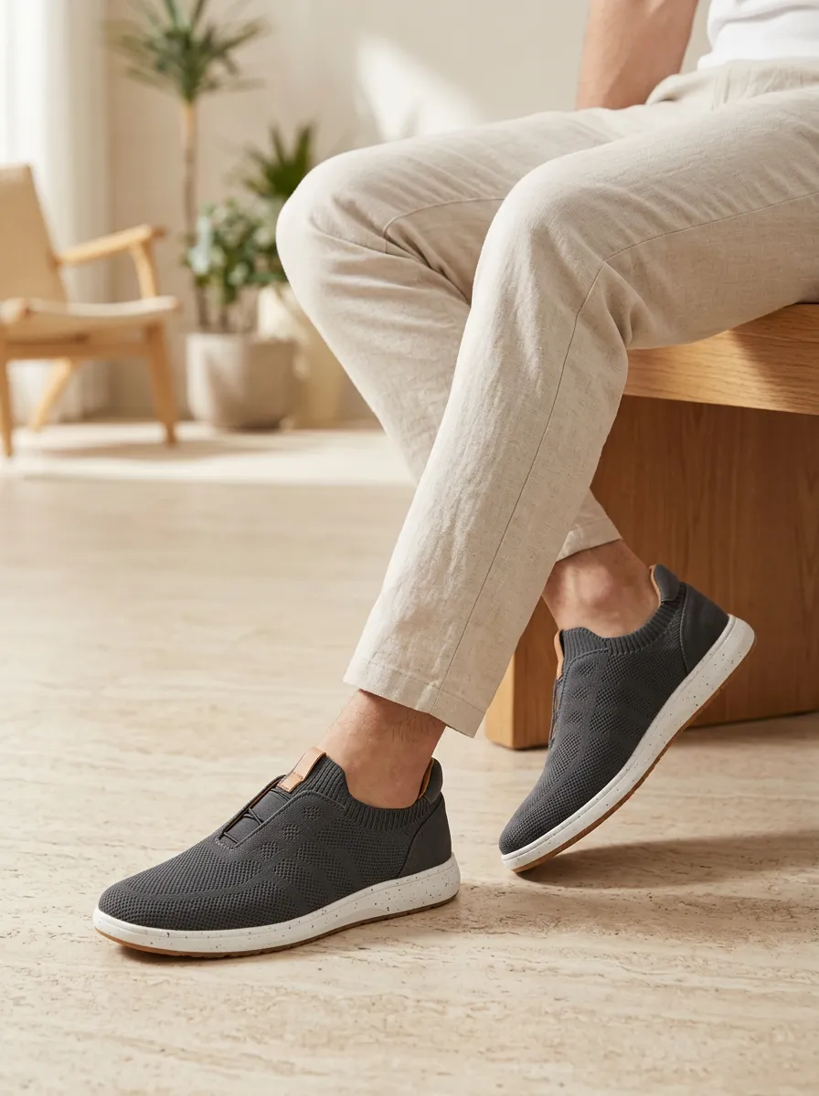 Streetwear Knit Minimalist Shape Men's Stretch Canvas Shoes