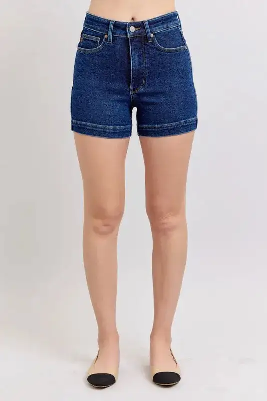 High Waist Tummy Control Shorts Denim Pants