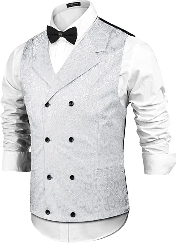 Clean Seamed V-Neck Suit Vest