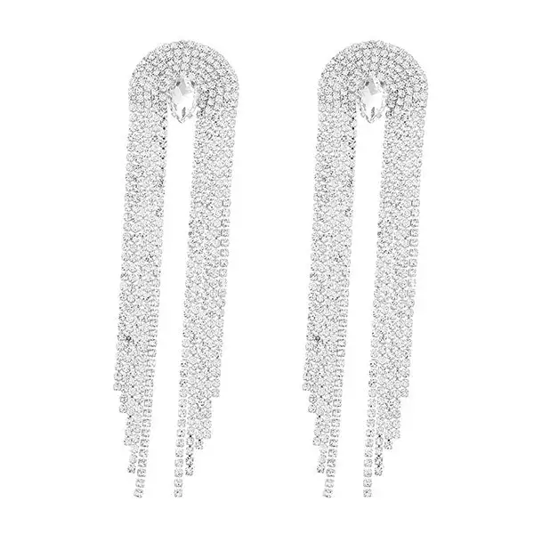 Rhinestone Crystal Abstract Earrings
