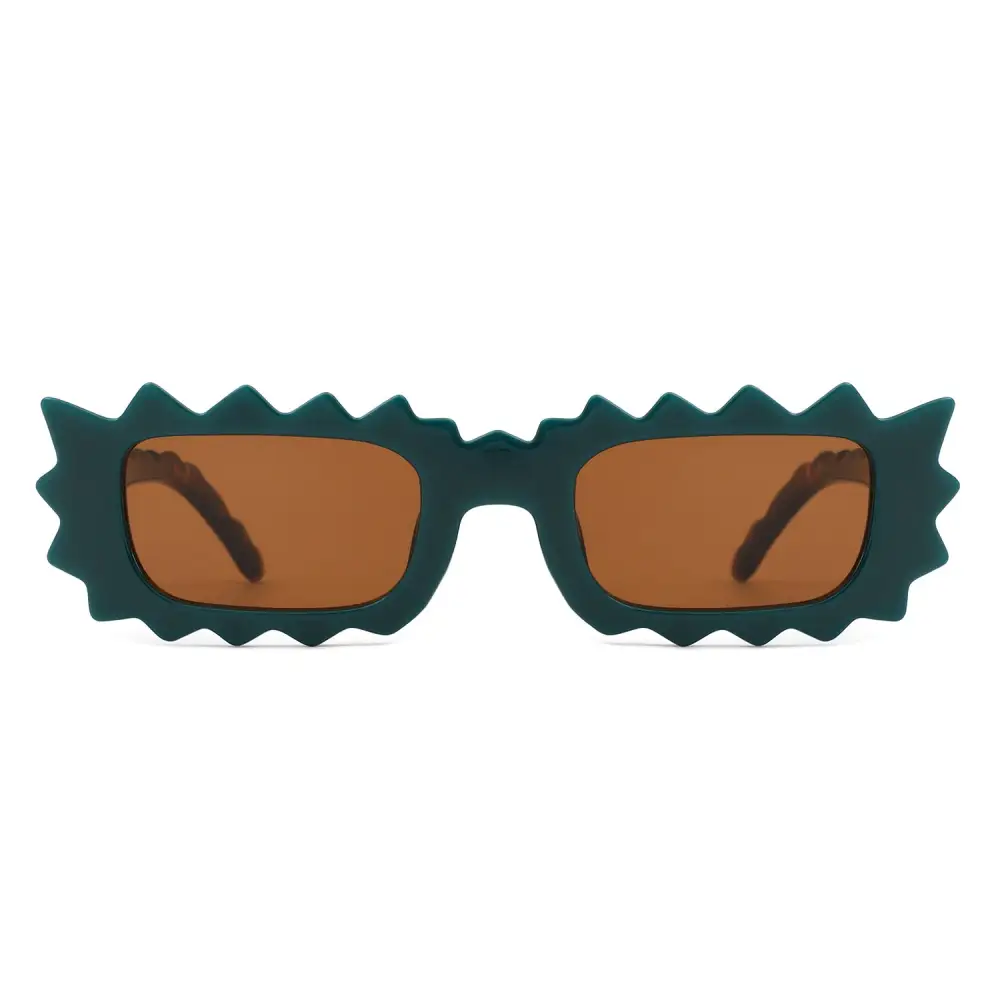 Rectangle Modern Spikes Irregular Wavy Square Sunglasses