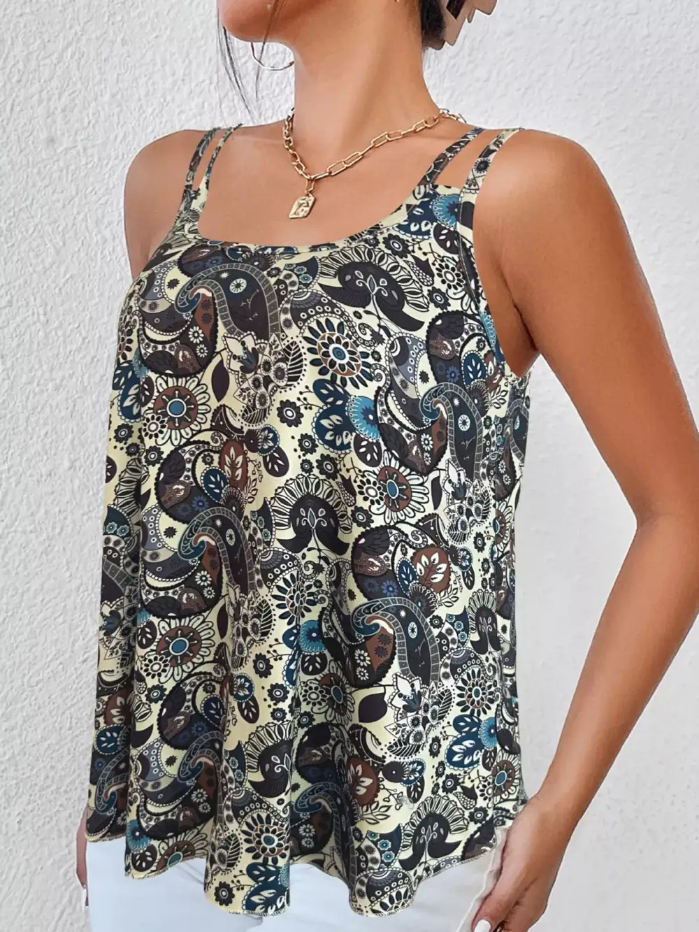 Paisley Round Neck Tank