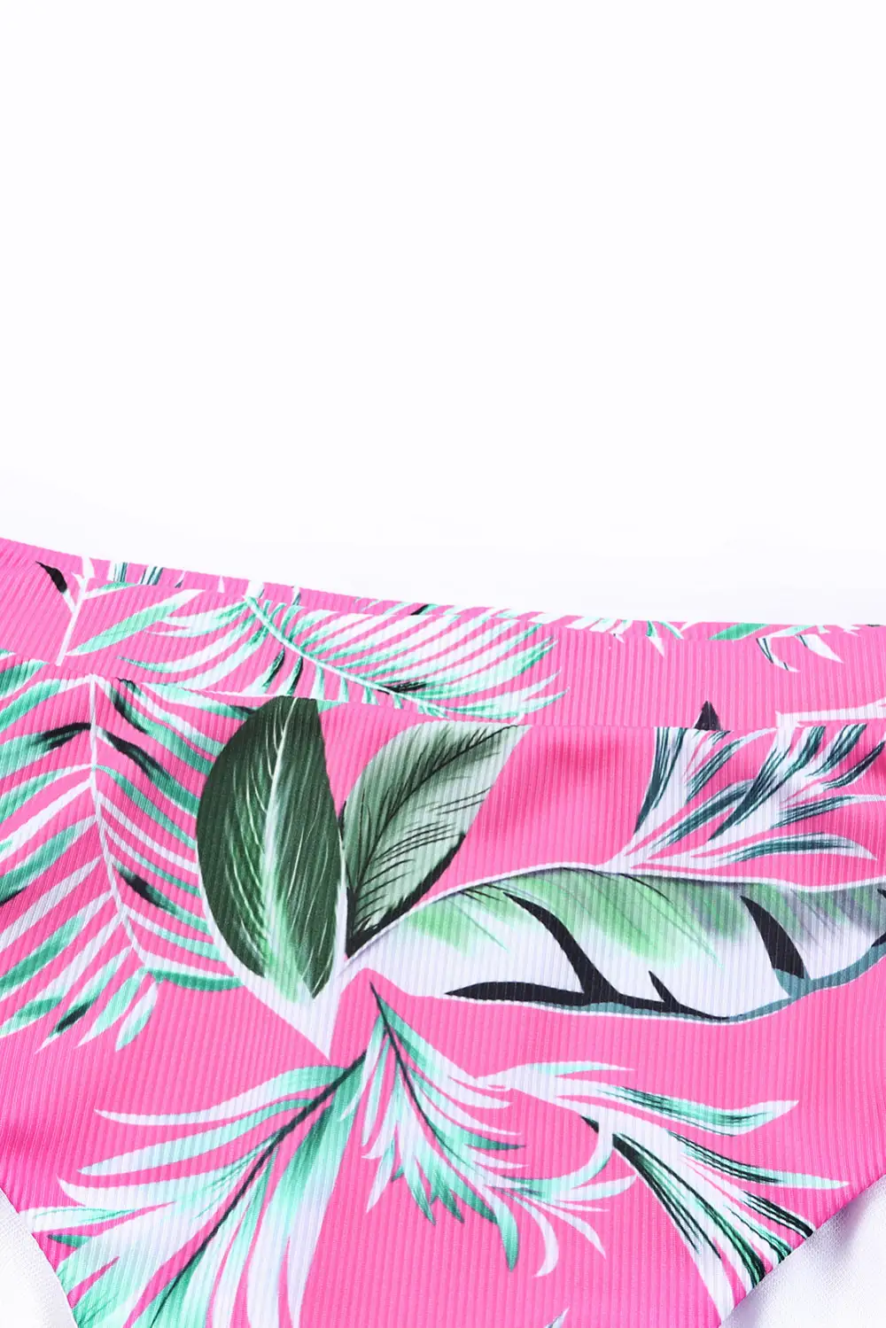Swimwear Floral Bodycom Party Bikinis Scoop Neck Tropical Ribbed High Waist Bikini