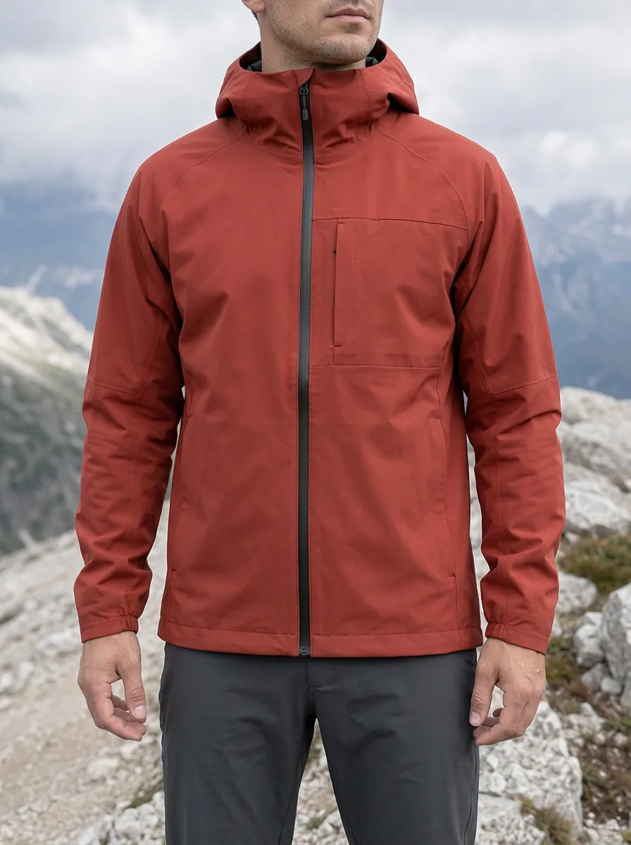 Men's Ridge Hiking Outdoor Mountain Peak Printed Hooded Jacket