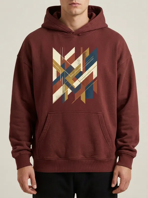 Men's Geometric Abstract Print Hoodie