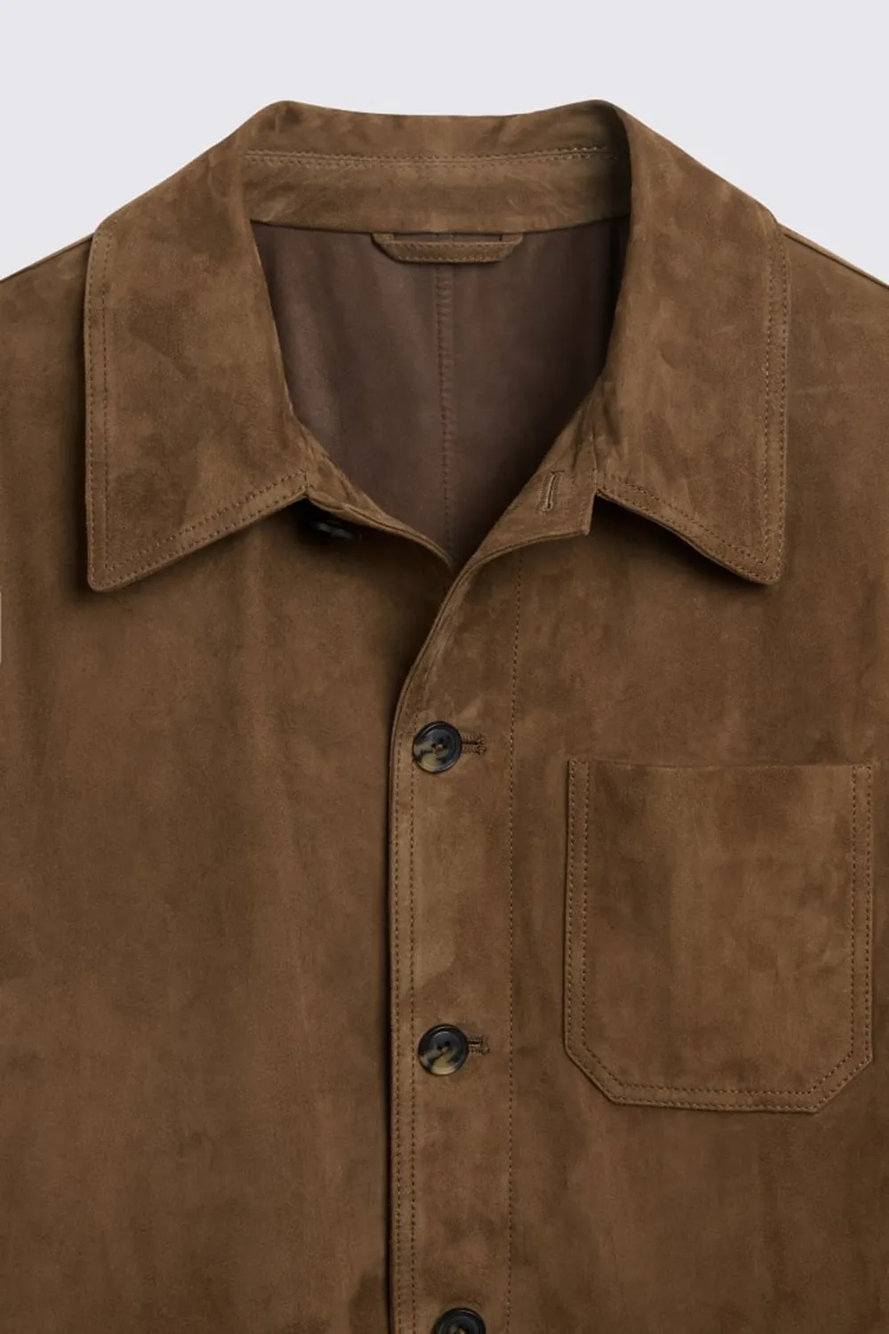 Versatile Trench-Style Suede Jacket In Taupe