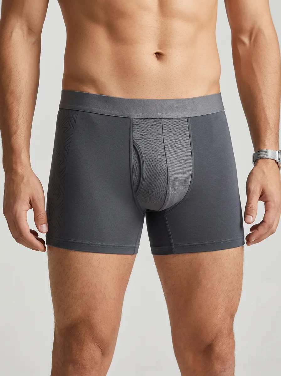 Men's Athletic Performance Geometric Pattern Boxer Briefs