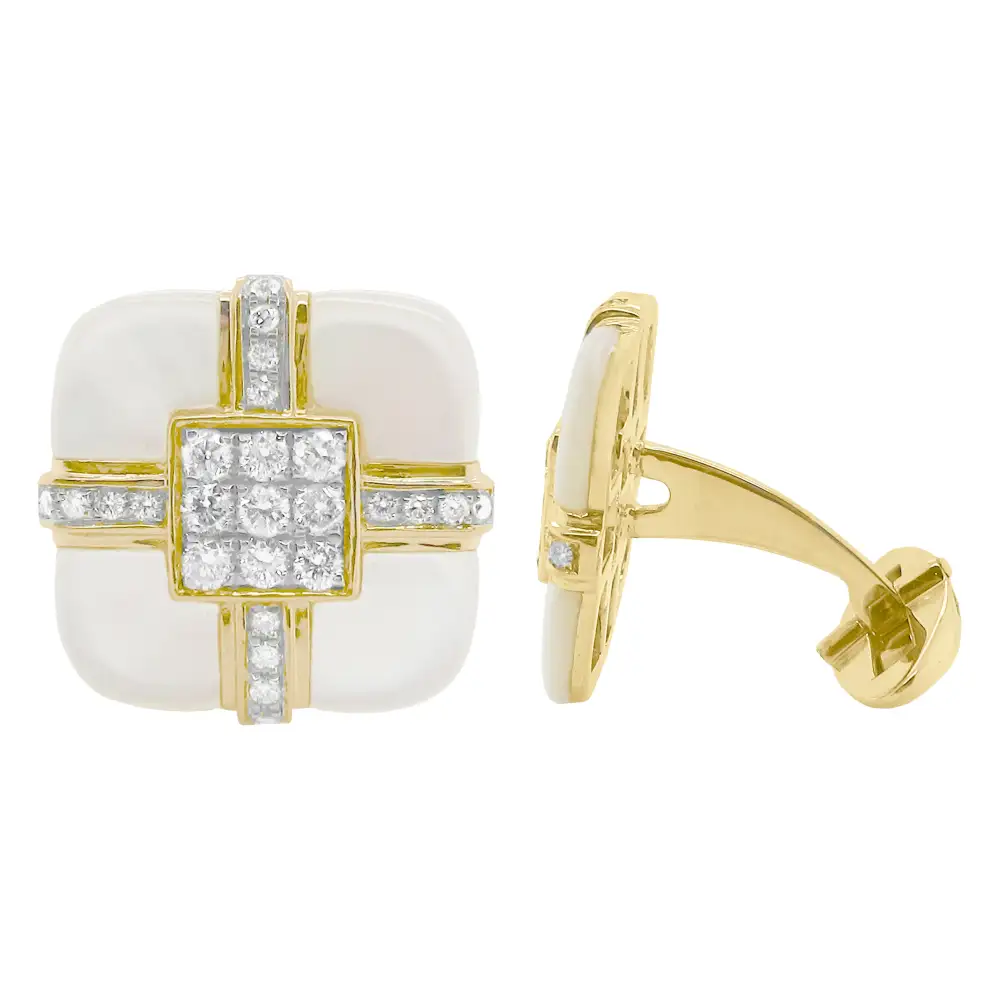 Formal Diamond Mother Of Pearl Cufflinks