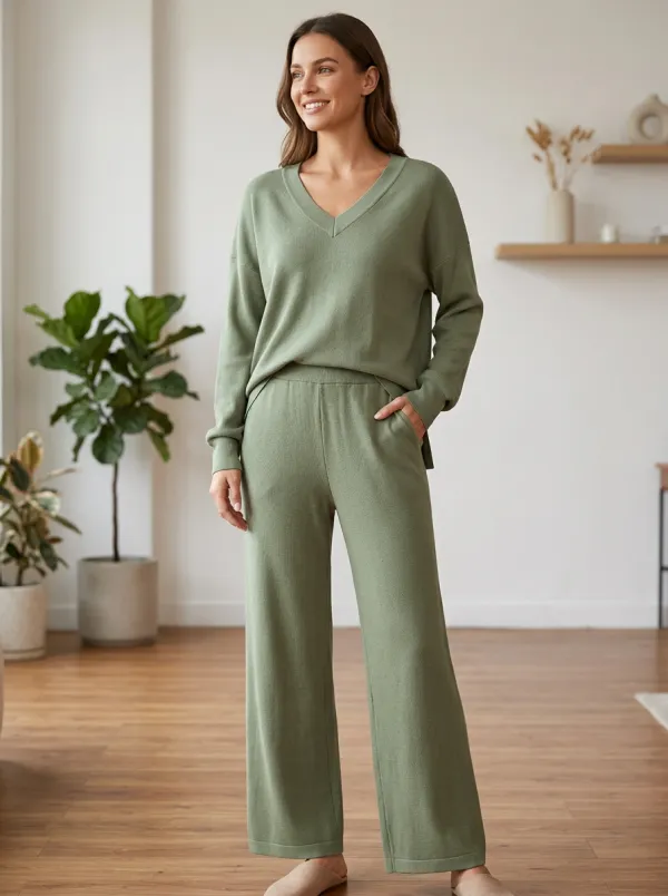 Linen-Look Women's V-Neck Shirt