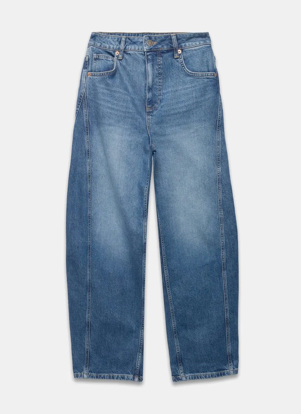 Plain Casual Style Wide-Leg Jeans