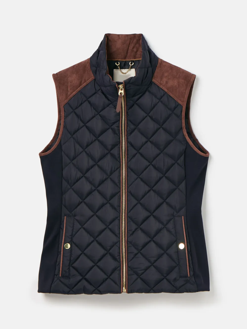 Luxe Navy Showerproof Diamond Quilted Gilet