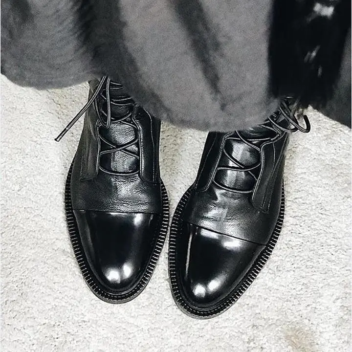 Leather Lace Up Ankle Everyday Boots