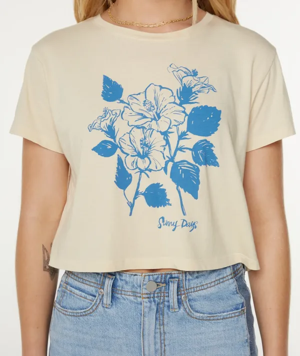 Floral Print Short-Sleeved T-Shirt With Regular Shoulders
