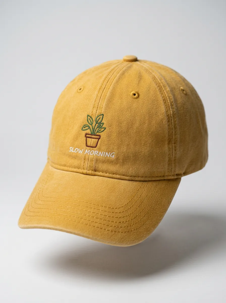 Modern Plant-Lover Slow-Morning Embroidered Unisex Baseball Cap