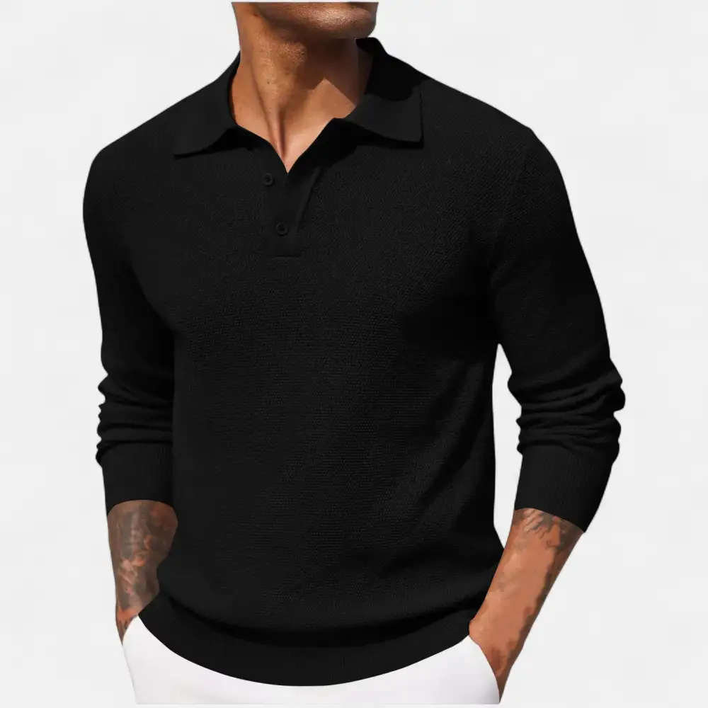 Cotton Classic Long Sleeve Polo Shirt