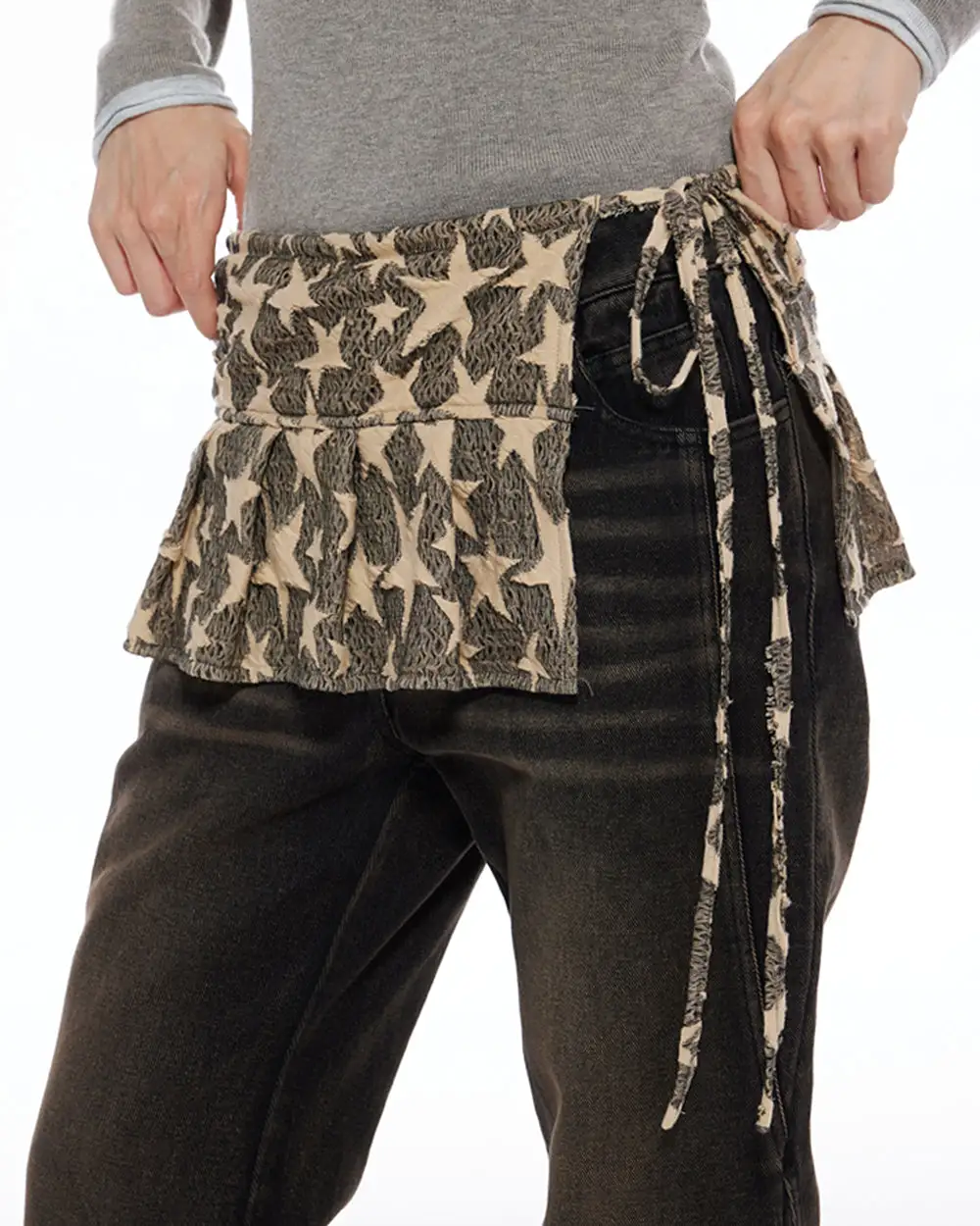 Star Print Overlay Belt