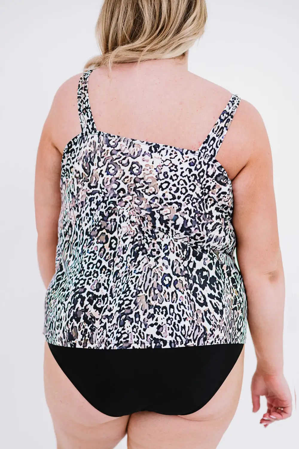 Swimwear Leopard Spaghetti Sleeveless Beach Sexy Tankini Set