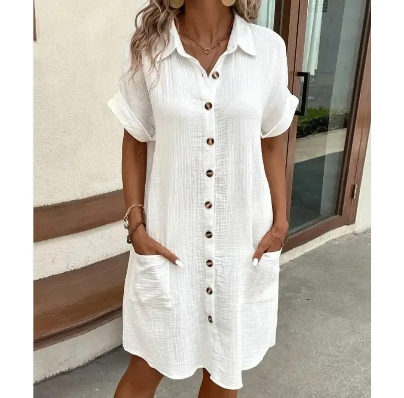 Short Sleeve Shirt Dress