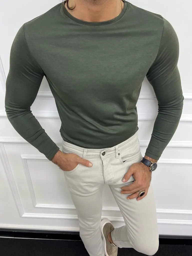 Lightweight Slim Fit Cotton Knit Sweater