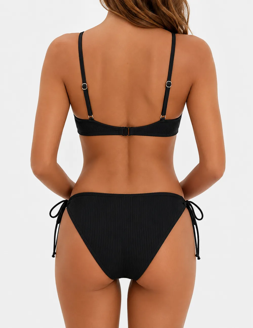 Tone Metal Accents Triangle Bikini Set