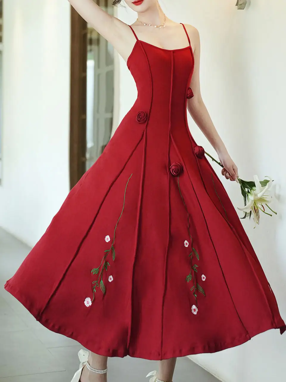 Spaghetti Strap Swing Party Party Maxi Dress