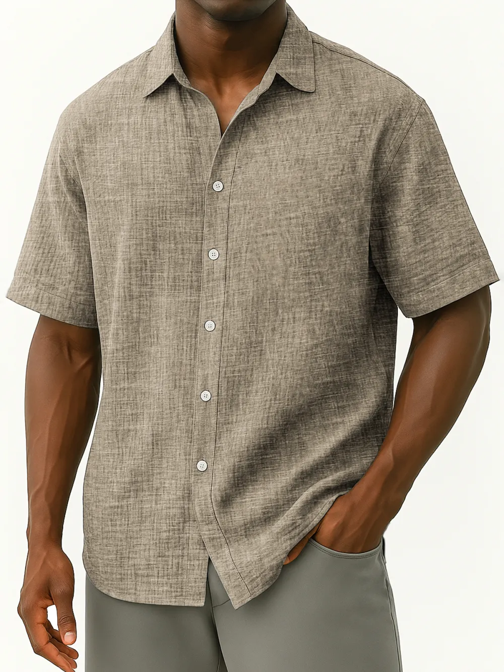 Everyday Linen Blend Button Front Shirt