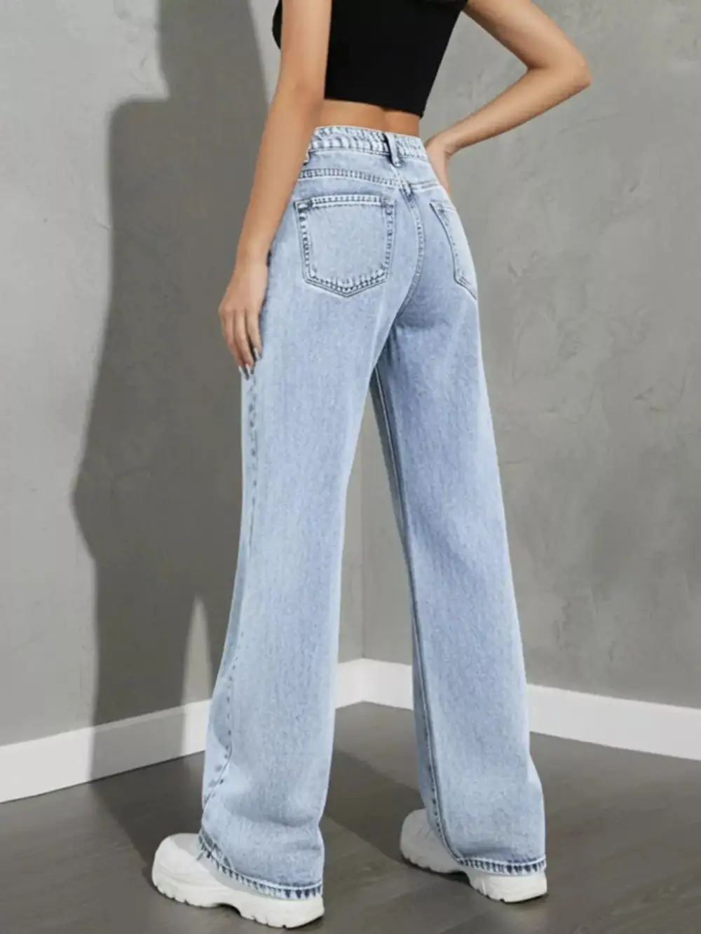 Front-Closure High-Waist High-Rise Denim Jeans