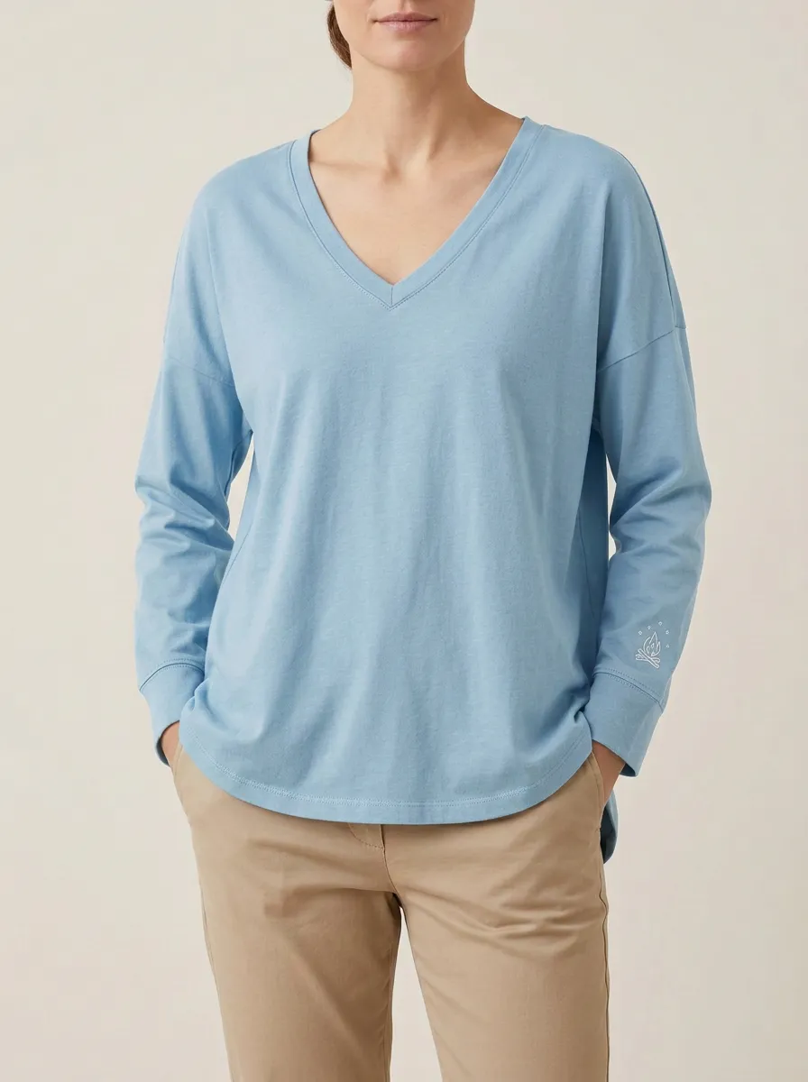 Women's V-Neck Long-Sleeve T-Shirt