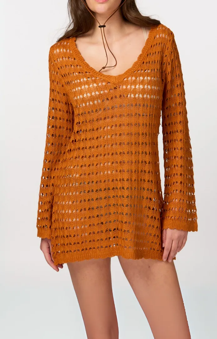 Colorblock Knit Resort Cover Up