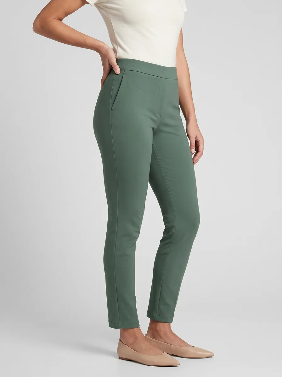 Daily-Comfort Mid-Rise Women's Stretch Mid-Rise Pants