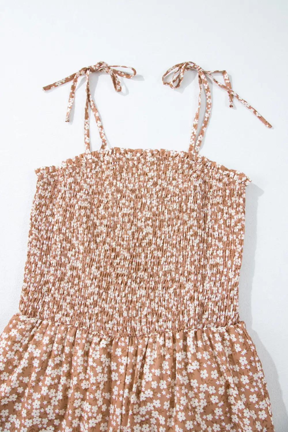 Thin Straps Smocked Bodice Wide Leg Accessory