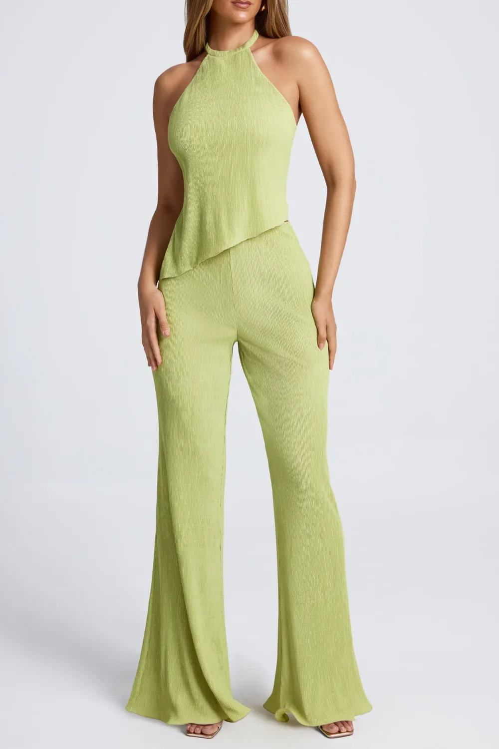 Lightweight High Waist Solid Color Basic Women's Trousers