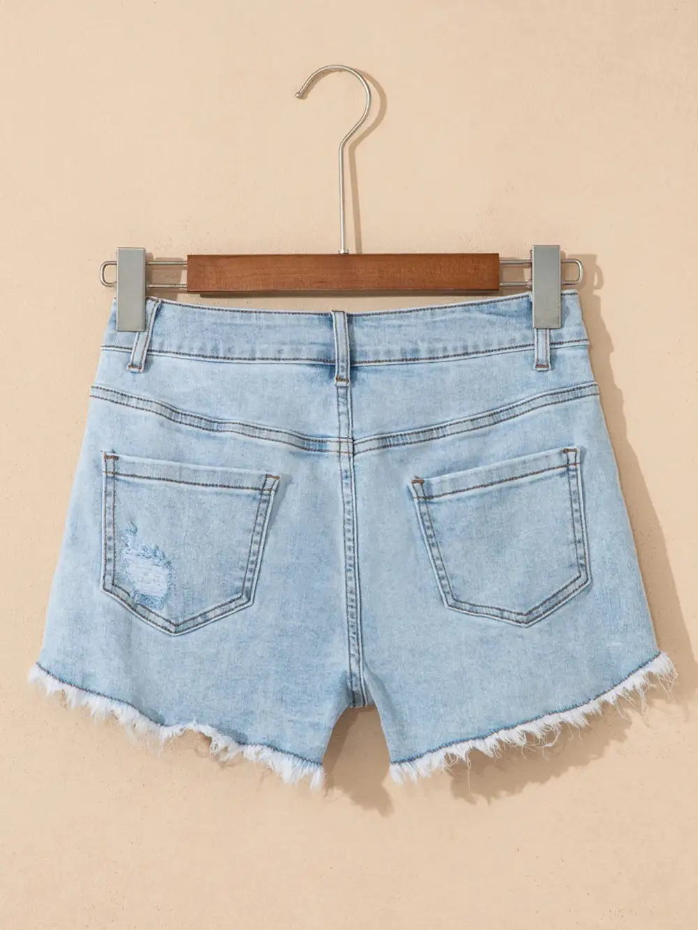 High Rise Raw Hem Shorts