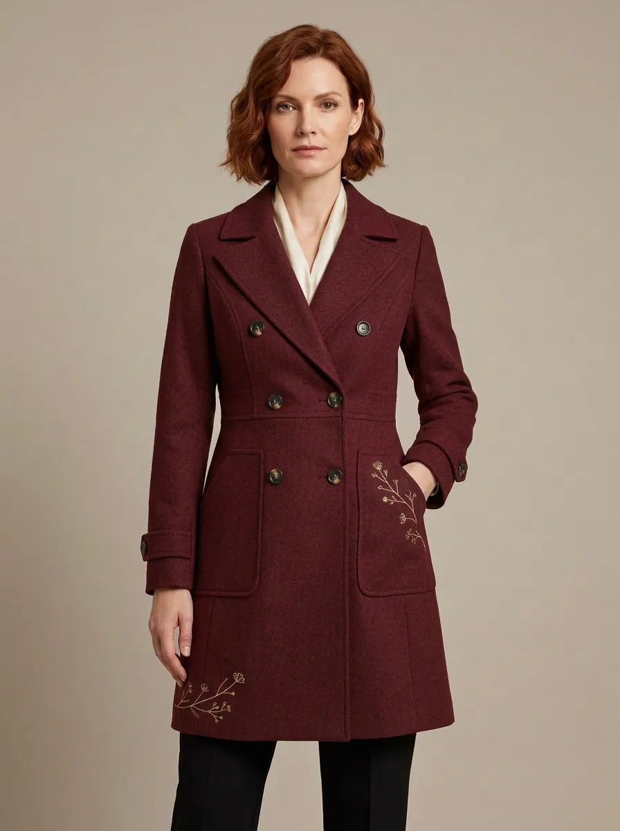 Women's Camden Floral Gold Embroidered Coat