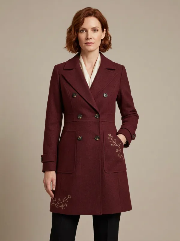 Women's Camden Floral Gold Embroidered Coat