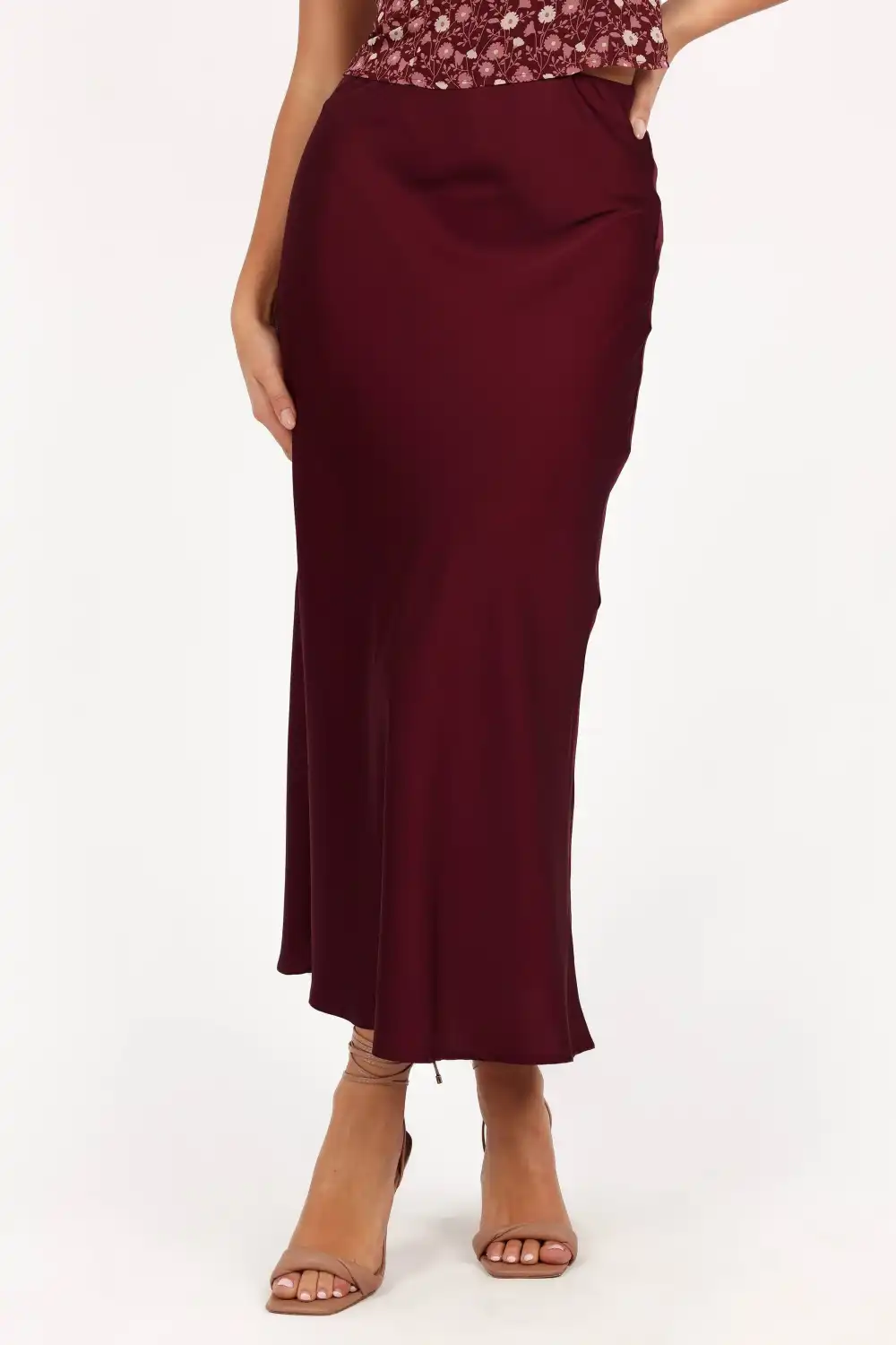 Versatile Satin Midi Skirt