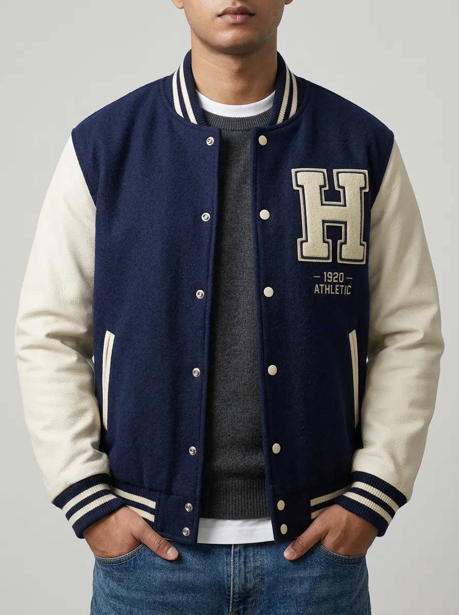 Men's Sports Letter H 1920 Wool Baseball Jacket