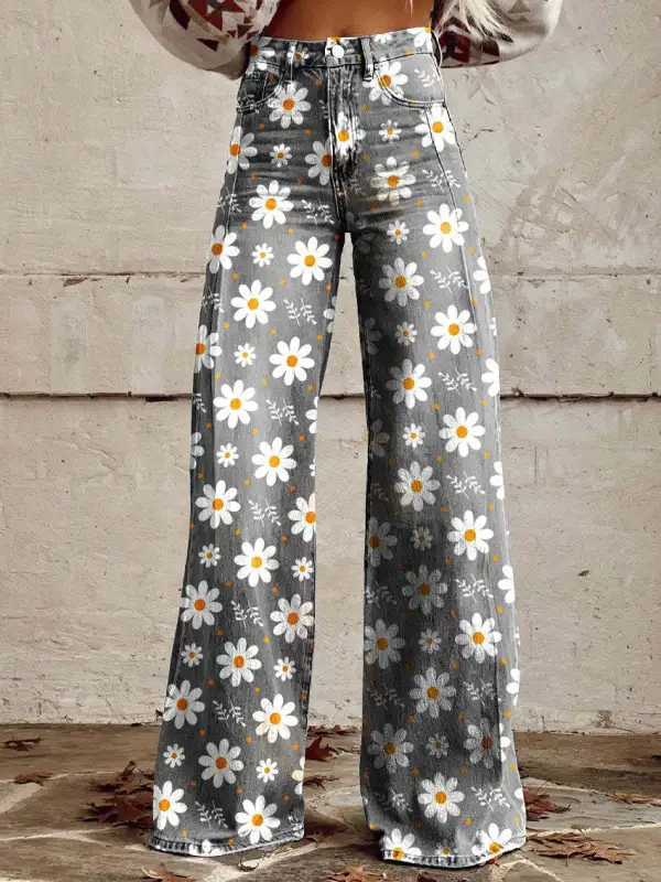 Wide Leg Floral Print