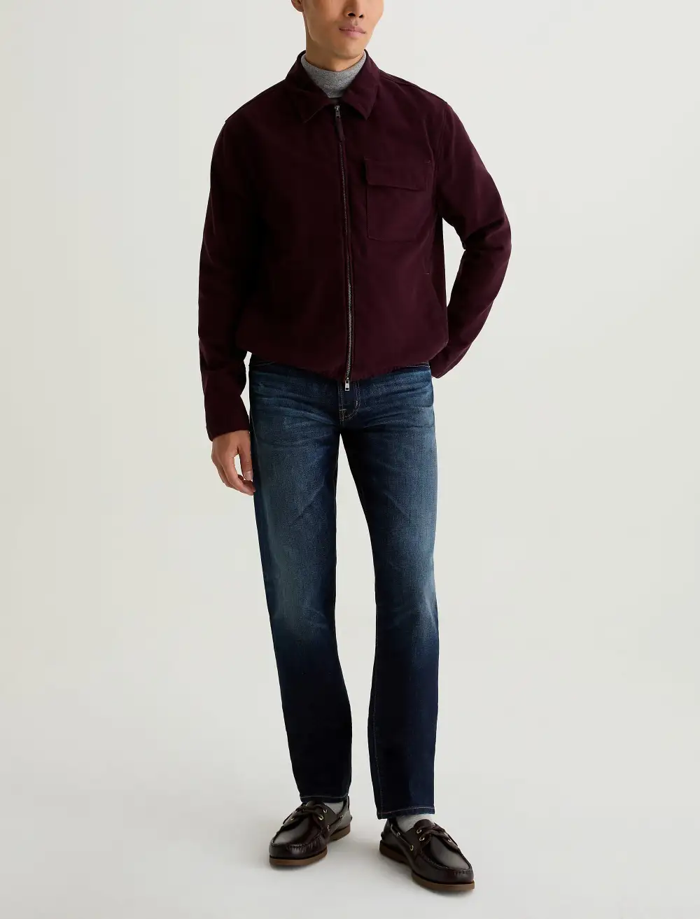 Men's Modern Slim Zip Fly Whiskered Jeans