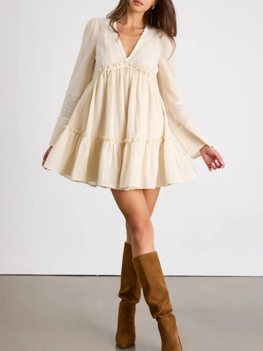 Lace Trim Babydoll Dress
