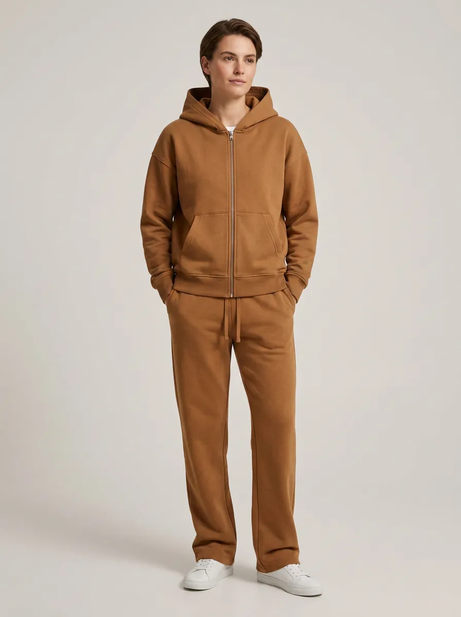 Unisex Practice Ready Minimalist Hooded Zip Tracksuit Set