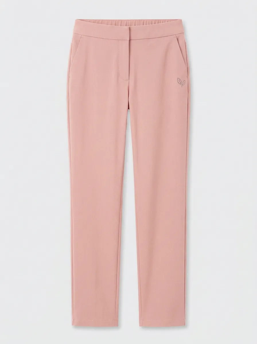 Women's Classic Weekend Leaf Logo Embroidered Mid Rise Straight Leg Pants