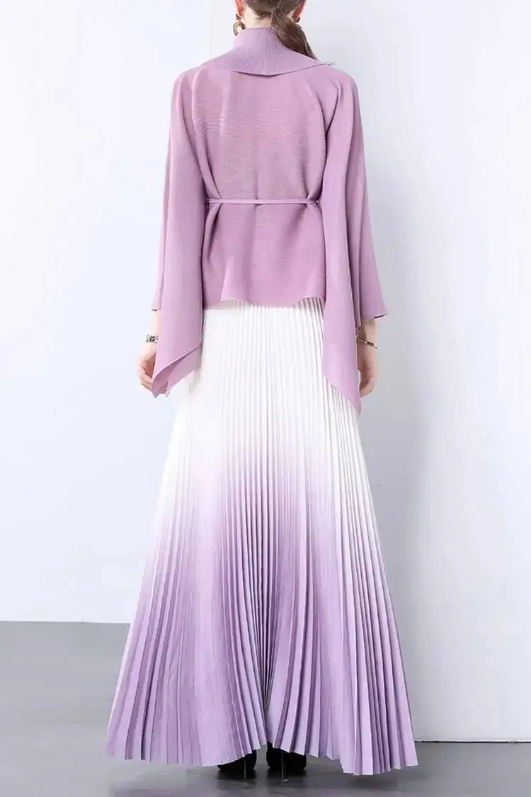 Elegant Pleated Skirt Two-Piece Set