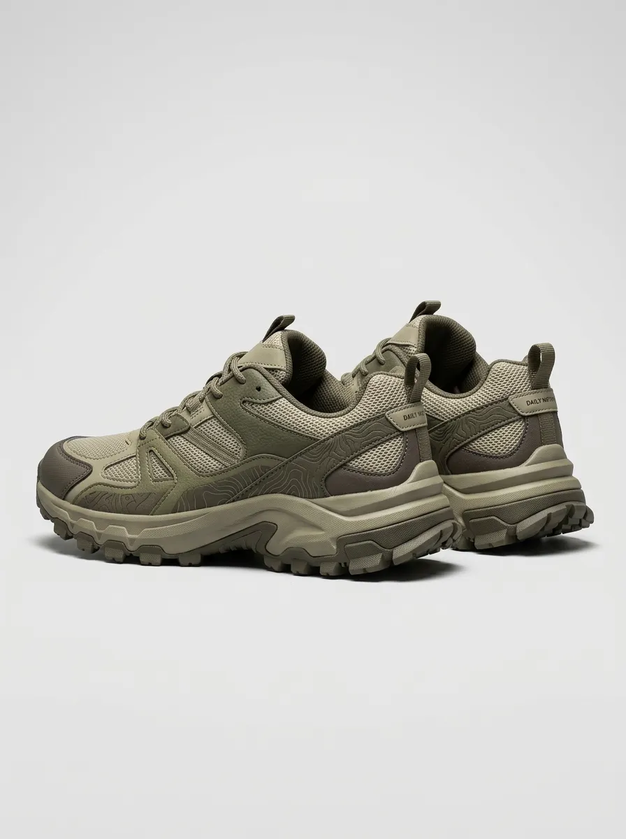 Casual Style Hiking-Inspired Topographic Casual Sneakers