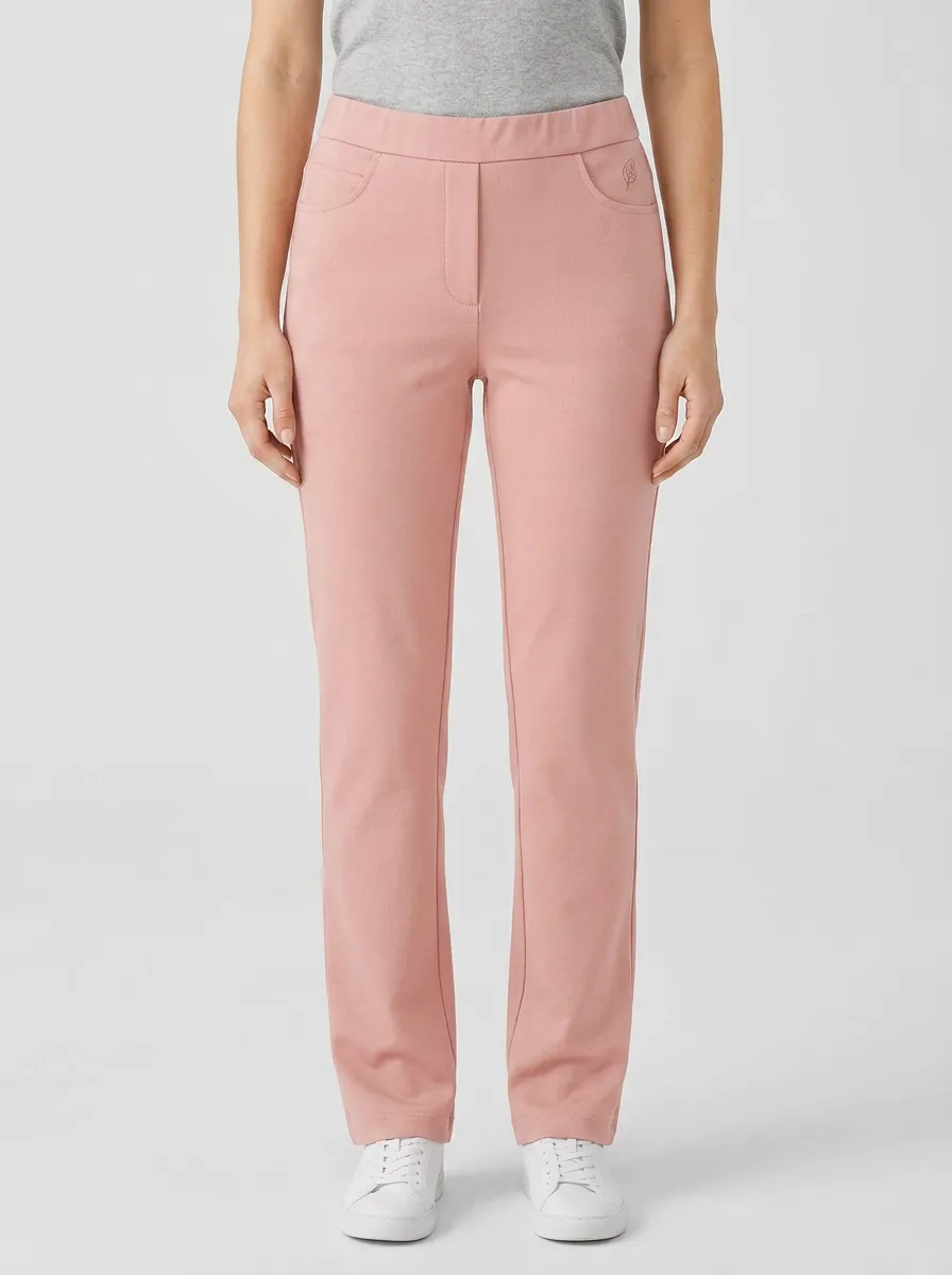 Women's Modern Comfort Stretch Mid Rise Straight Leg Pants