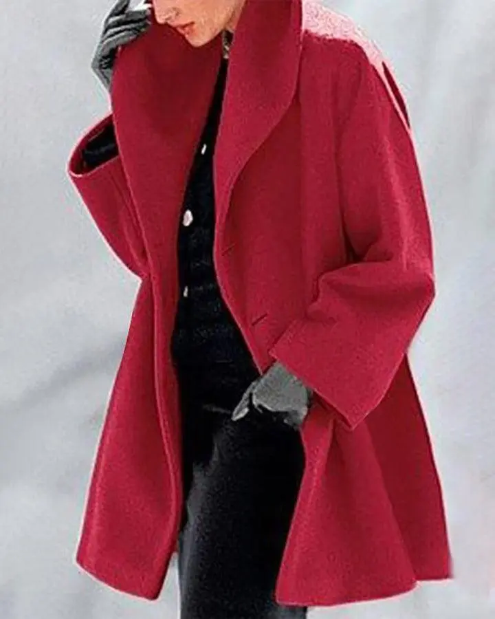 Melarey Solid One Button Loose Coat (7 Colors)