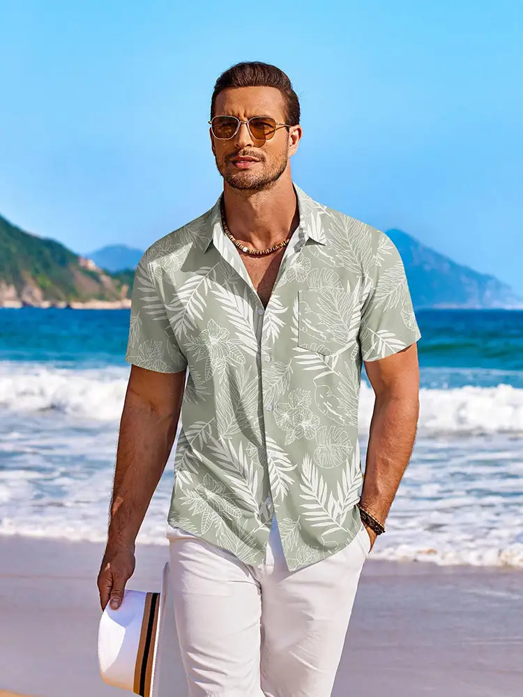 Clean Placket Floral Printed Shirt