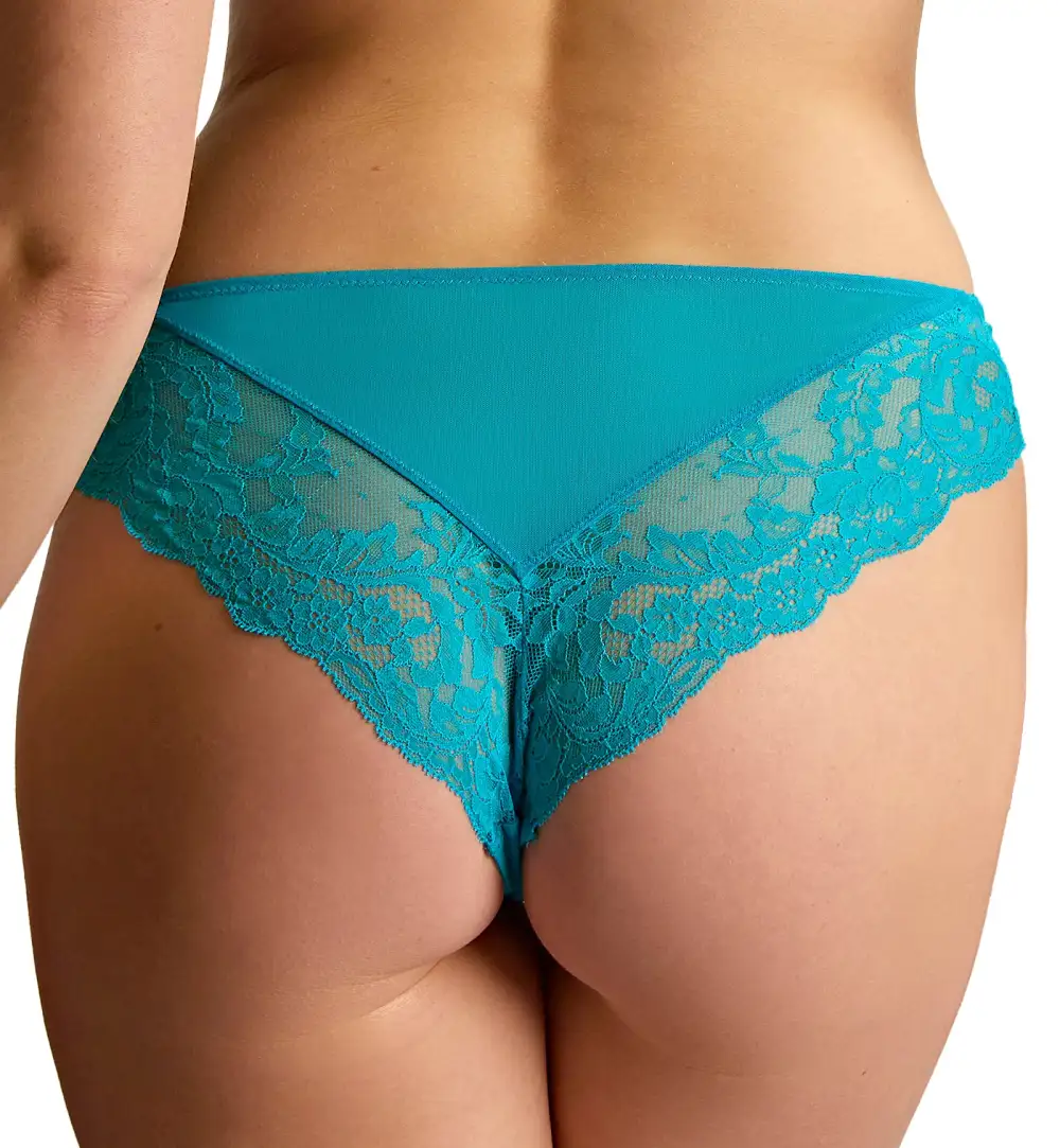 Low-Rise Lace Floral Brazilian Brief Panty