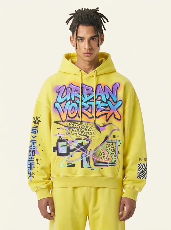 Unisex Contemporary Streetwear Graffiti Leopard Hoodie